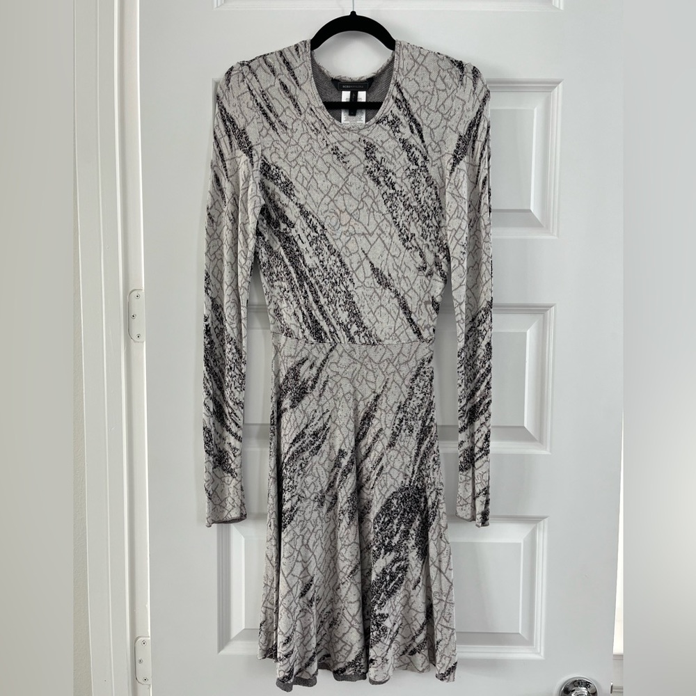 BCBG Grey Long Sleeved Sweater Dress